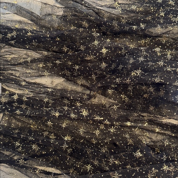 iHeartRaves Black and Gold Glitter Star Mesh Skirt - Picture 7 of 10